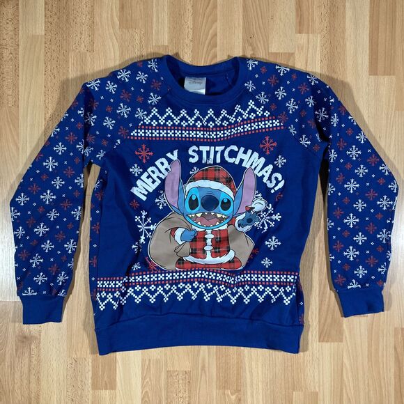 Disney Stitch Christmas Sweatshirt 'Merry Stitchmas'  (Small/3/5) Lights WORK - Picture 1 of 5